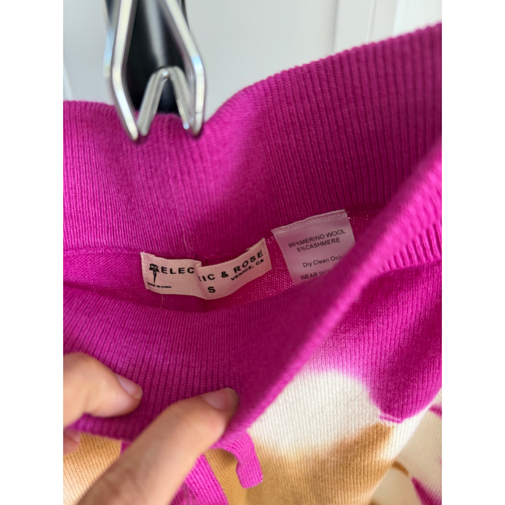 Electric & Rose Cashmere Blend Tie Dye Pants S in Pink - Picture 2 of 4